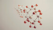 © Iqra Iltaf - Complex molecule model with red and white atom structure isolated background