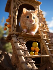 Canvas Print - hamster playing 