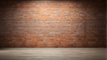 Brick wall with wooden floor background