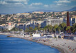 Beach and Promenade des Anglais in Nice France summer season