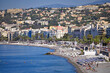 Beach and Promenade des Anglais in Nice town France