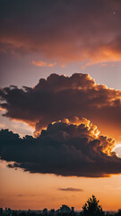 Serene Portrait horizon sunset orange dusk cloudscape nature beauty view