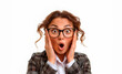 © Goncharuk film - Woman with an exaggerated surprised expression, perfect for advertising, educational materials on emotional response, or comedic content