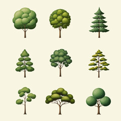 Wall Mural - a bunch of different types of trees