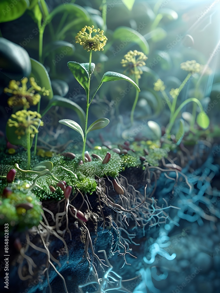 of Bacterial Nitrogen Fixation in Legume Root Nodules Showcasing ...