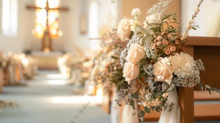 Wall Mural - Church wedding arrangement flowers