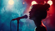 © Erzsbet - portrait of a singer on the stage in colored light and smoke