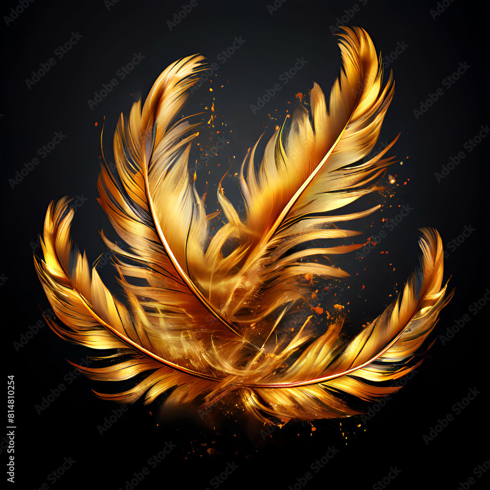 luxurious-gold-feathers-background-bird-art-color-majestic-royal