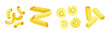 Different Pasta Raw Shape and Type Vector Set