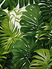 Poster - green leaves background