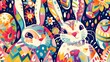 © prasong. - Delightful Rabbit in Vibrant Floral Fantasy