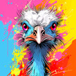Abstract ostrich colorful artistic image of a ostrich.