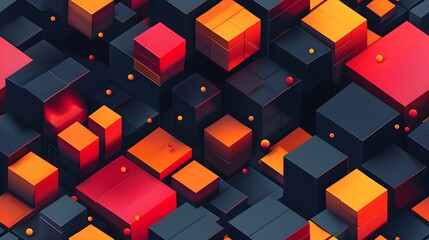 Leinwandbilder - Vibrant Geometric Blocks in Contrasting Shapes and Hues