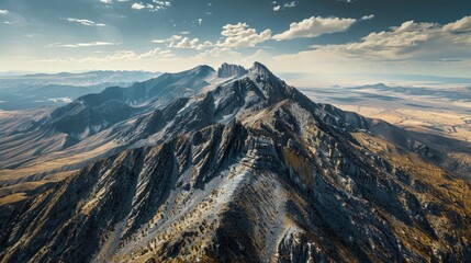 Wall Mural - Aerial view of the Sangre de Cristo Mountains in New Mexico, USA, a rugged and remote range with peaks over 13,000 feet,