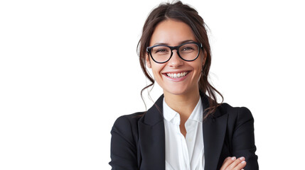 Businesswoman or designer isolated on white background