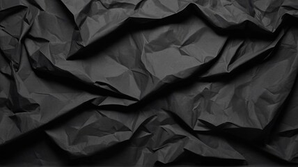 Crumpled Black paper texture background overlay effect