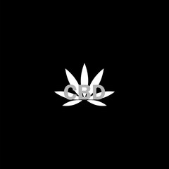 Sticker -  CBD icon isolated on dark background