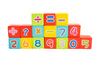 Math number colorful on white background with clipping path, education study mathematics learning teach.
