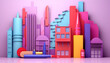 © Phrompas - A 3D illustration of a colorful cityscape
