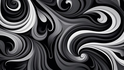 Abstract backdrop featuring fluid monochrome waves