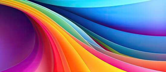 Wall Mural - a vibrant background with rainbow lines provides a captivating surface for a copy space image