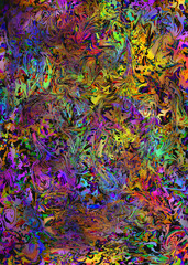 Leinwandbilder - Colorful curvy lines, color waves, curve background design.