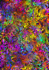 Leinwandbilder - Colorful curvy lines, color waves, curve background design.