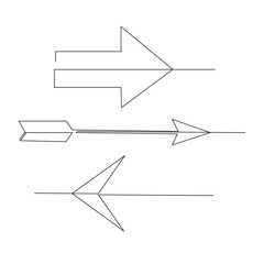 One line drawing of arrows Left and right linear arrows continuous line art illustration vector design