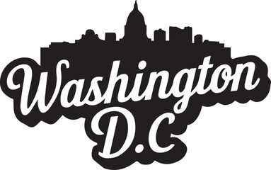 Canvas Print - Washington DC Skyline Silhouette