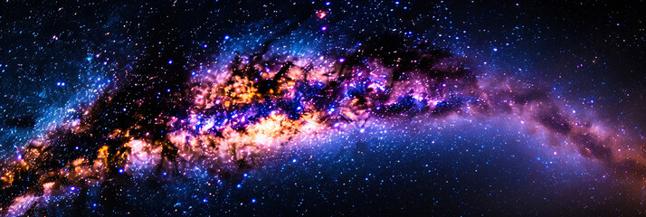 Wall Mural - a galaxy with a long, thin stream of stars