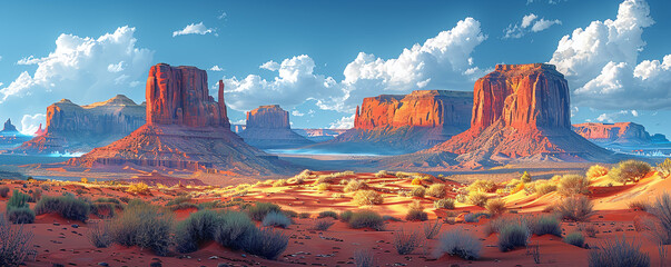 Arizona desert landscape background. ai generative.