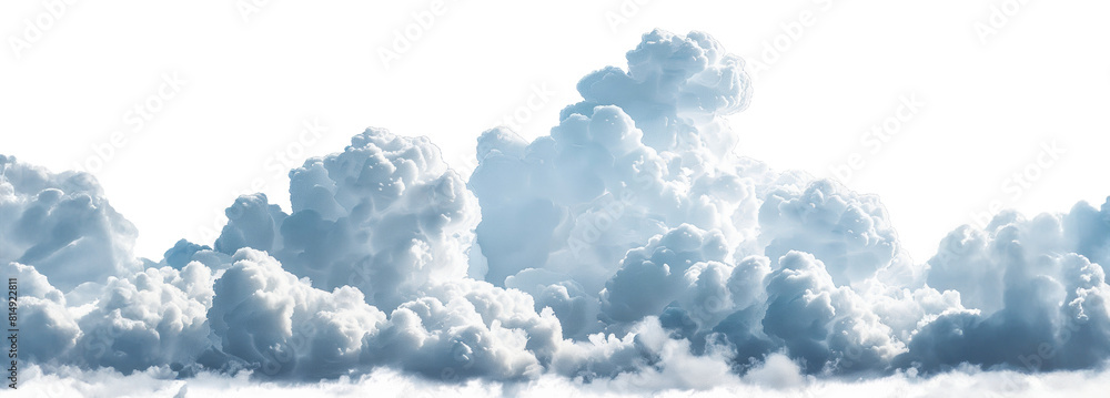 Realistic blue fluffy clouds for graphic design isolated on transparent ...