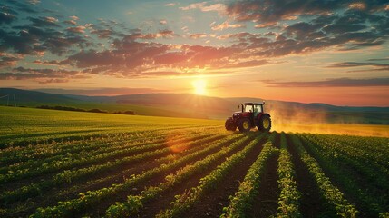 Wall Mural - Tractor on the field