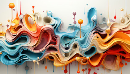 Wall Mural - modern abstract multicolor structure, music background with fluid curved shapes