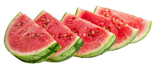 Canvas Print - Fresh watermelon slices isolated on transparent background png