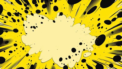 Dynamic Dialogue: Pop Art Illustration Background with Comic Bubbles and Bold Dots