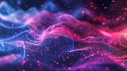 Wall Mural - an abstract background showcases flowing particles, embodying a 3d sci-fi user interface concept wit