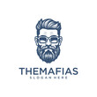 © Wagiman Studio - Man with beard, barber shop logo vector illustration