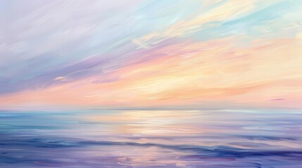 Wall Mural - Soft pastel tones in serene seascape backdrop