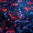 © ธนากร บัวพรหม - Lock icons integrated into digital interfaces, representing the secure transmission and storage of data 8K , high-resolution, ultra HD,up32K HD