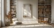 © FU - Cozy Home Office: Minimalist Bookcase Zoom Background