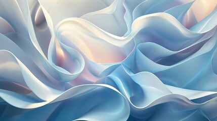 Wall Mural - Smooth, silky shapes dominate this beautiful abstract 3D background, creating a visually captivating scene.