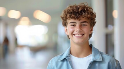 Wall Mural - Portrait of a Smiling Teenage Boy