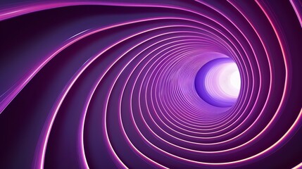 Wall Mural - this graphic design features an abstract illusion of a spiral, composed of pink and violet neon line