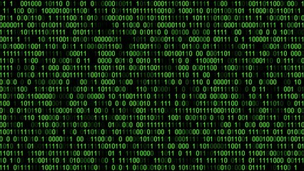 Binary code numbers sequence animation