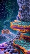 Bioluminescent Coral Reef in Cosmic Underwater Dreamscape