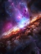 Breathtaking Cosmic Wonderland Majestic Galactic Nebula Shimmering in Vibrant Hues of the Universe
