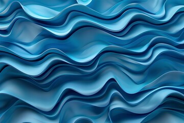 Three dimensional render of blue wavy pattern Illustration