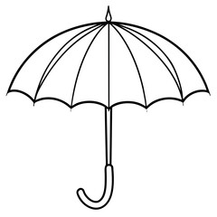 Umbrella outline coloring book page line art illustration digital drawing