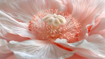 Wall Mural -  A close-up of a pink flower with white stamens